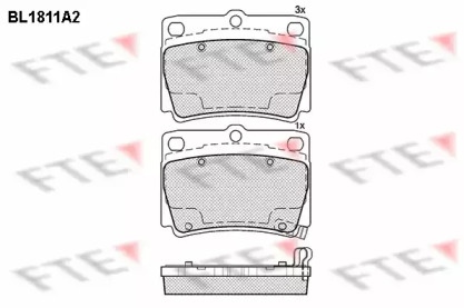 Комплект тормозных колодок BL1811A2 FTE