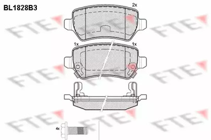 Комплект тормозных колодок BL1828B3 FTE