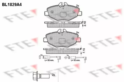 Комплект тормозных колодок BL1829A4 FTE