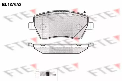 Комплект тормозных колодок BL1876A3 FTE