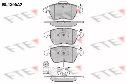 Комплект тормозных колодок BL1895A2 FTE