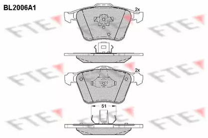 Комплект тормозных колодок BL2006A1 FTE