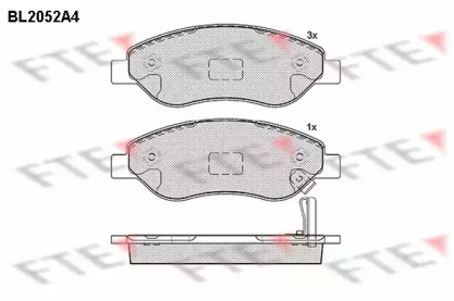 Комплект тормозных колодок BL2052A4 FTE
