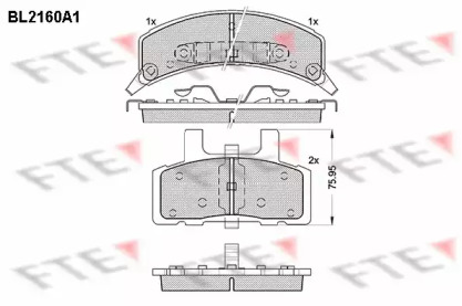 Комплект тормозных колодок BL2160A1 FTE