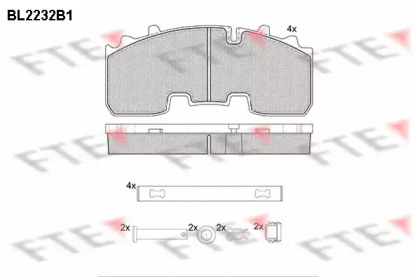 Комплект тормозных колодок BL2232B1 FTE