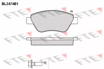 Комплект тормозных колодок BL2474B1 FTE