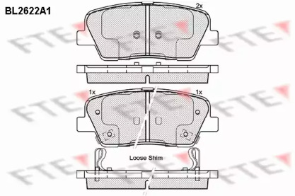 Комплект тормозных колодок BL2622A1 FTE