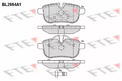 Комплект тормозных колодок BL2664A1 FTE