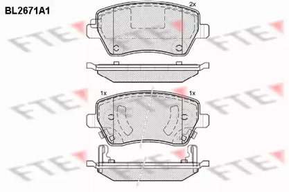 Комплект тормозных колодок BL2671A1 FTE