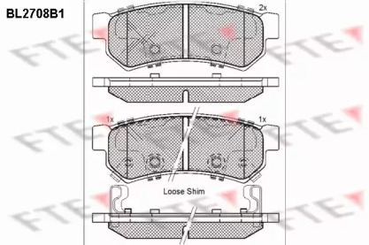 Комплект тормозных колодок BL2708B1 FTE