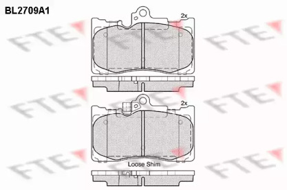 Комплект тормозных колодок BL2709A1 FTE