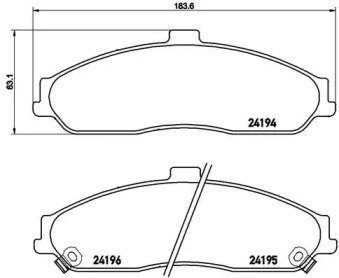 Комплект тормозных колодок P 10 052 BREMBO