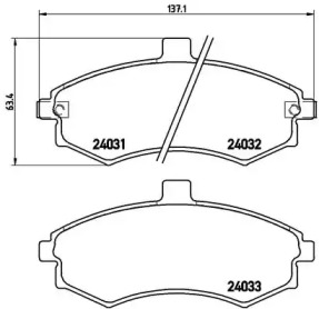 Комплект тормозных колодок P 30 020 BREMBO