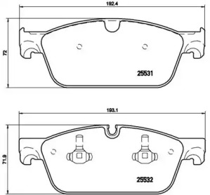 Комплект тормозных колодок P 50 102 BREMBO