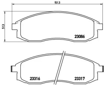 Комплект тормозных колодок P 54 037 BREMBO