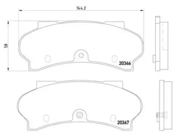 Комплект тормозных колодок P 61 033 BREMBO