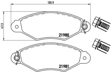 Комплект тормозных колодок P 61 098 BREMBO