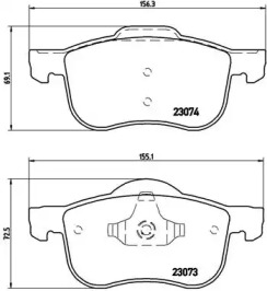 Комплект тормозных колодок P 86 016 BREMBO