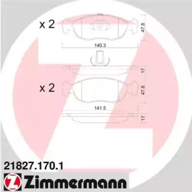 Комплект тормозных колодок 21827.170.1 ZIMMERMANN