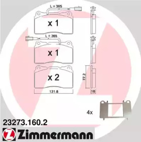 Комплект тормозных колодок 23273.160.2 ZIMMERMANN