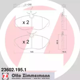 Комплект тормозных колодок 23602.195.1 ZIMMERMANN