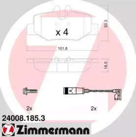 Комплект тормозных колодок 24008.185.3 ZIMMERMANN