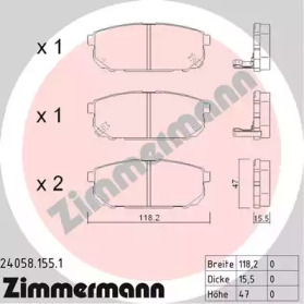 Комплект тормозных колодок 24058.155.1 ZIMMERMANN