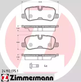 Комплект тормозных колодок 24192.175.1 ZIMMERMANN