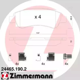 Комплект тормозных колодок 24465.190.2 ZIMMERMANN