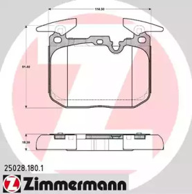 Комплект тормозных колодок 25028.180.1 ZIMMERMANN