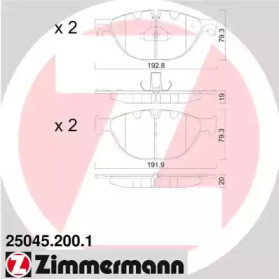 Комплект тормозных колодок 25045.200.1 ZIMMERMANN