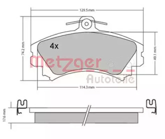 Комплект тормозных колодок 1170166 METZGER