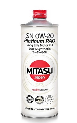 МОТОРНОЕ МАСЛО MITASU MJ-110. MITASU PLATINUM PAO SN 0W-20 1Л